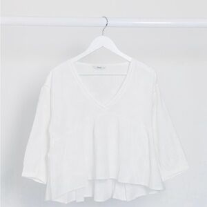 ASOS Women’s Only Smock Blouse With V-Neck in White Size EU 34